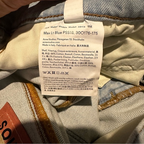 Acne Studios Max Slim Fit Jeans in Light Blue - Picture 8 of 9